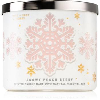 Bath & Body Works Snowy Peach Berry vonná svíčka 411 g