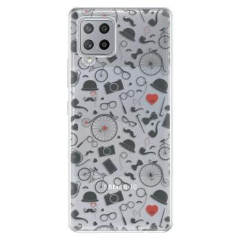 Odolné silikonové pouzdro iSaprio - Vintage Pattern 01 - black - Samsung Galaxy A42