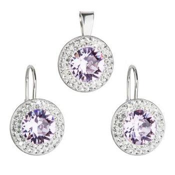 Sada šperků s krystaly Swarovski náušnice a přívěsek fialové kulaté 39107.3, provence, lavender, 4