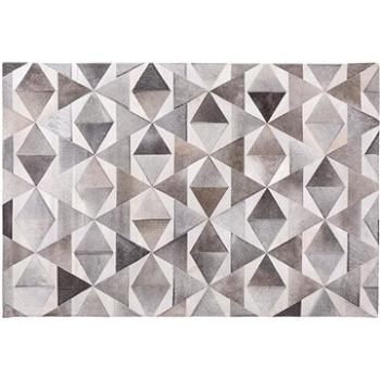 Šedý kožený koberec 140x200 cm ALAKA, 74094 (beliani_74094)
