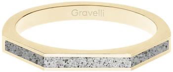 Gravelli Ocelový prsten s betonem Three Side zlatá/šedá GJRWYGG123 50 mm