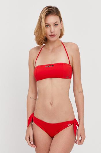 Plavky Karl Lagerfeld červená barva, mírně vyztužené