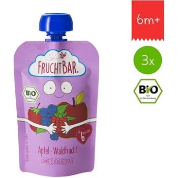 FruchtBar BIO ovocná kapsička s jablkem a lesními plody 3× 100 g (8594205750102)