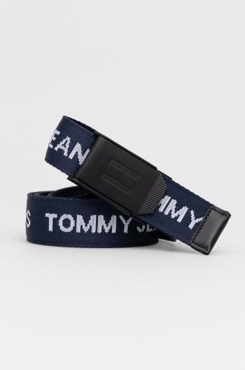 Pásek Tommy Jeans Rev Webbing pánský, tmavomodrá barva