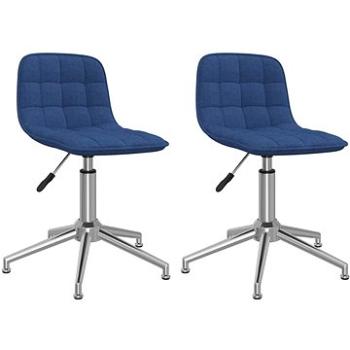 Otočné jídelní židle 2 ks modré textil, 334055 (334055)