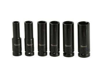 Rázové hlavice sada 6ks, 1/2" 10-21 mm, délka 77 mm. GEKO