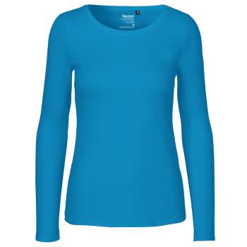 Neutral Dámské tričko s dlouhým rukávem z organické Fairtrade bavlny - Safírová modrá | XL