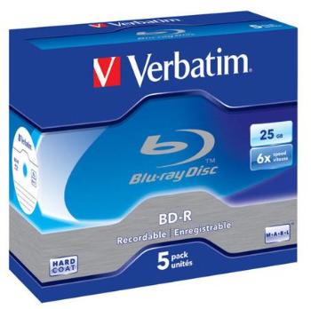Disk Verbatim BD-R SL 25GB, 6x, jewel box, 5ks, 43715