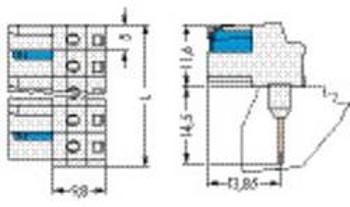 Zásuvkový konektor do DPS WAGO 722-734/005-000, 29 mm, pólů 1, 50 ks