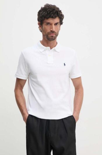 Bavlněné polo tričko Polo Ralph Lauren bílá barva, 710666998