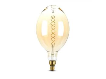 Žárovka Filament LED E27 8W BF180 bílá teplá V-TAC VT-2168D Amber Dimmable