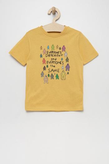 Dětské tričko GAP žlutá barva, s potiskem