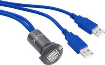 Vestavná USB 3.0 zásuvka TRU COMPONENTS USB-13-BK, stříbrná