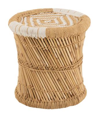 Přírodní bambusový odkládací stolek Stool Bamboo - Ø40*41cm 20731