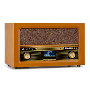 Auna Belle Epoque 1906 DAB, retro stereo systém, rádio, DAB rádio, UKW rádio, přehrávání MP3, BT