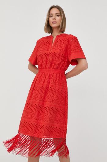 Bavlněné šaty Karl Lagerfeld červená barva, mini