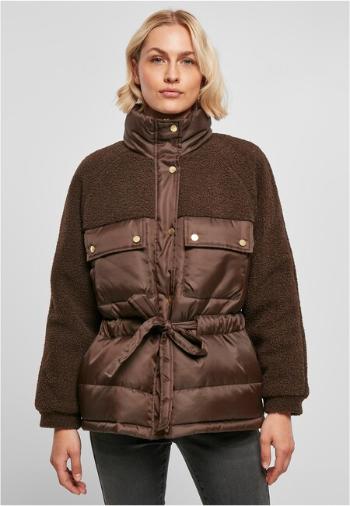 Urban Classics Ladies Sherpa Mix Puffer Jacket brown - S