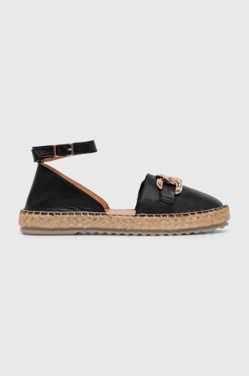 Kožené espadrilky Answear Lab černá barva