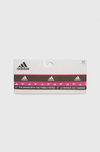 Tréninkové čelenky adidas Performance 3-pack růžová barva