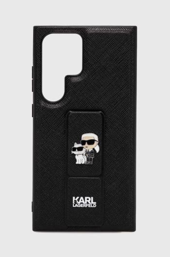 Obal na telefon Karl Lagerfeld S24 Ultra S928 černá barva, KLHCS24LGSAKCPK