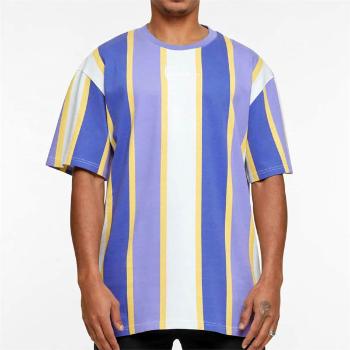 Tričko Karl Kani Small Signature Stripe Tee lilac/navy/off white - L