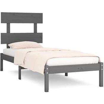 Rám postele šedý masivní dřevo 100 × 200 cm, 3104665 (3104665)