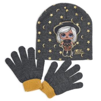LOL SURPRISE Dívčí čepice a rukavice L.O.L.SURPRISE NIGHT šedá Velikost: 52 cm