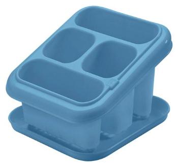TONTARELLI Plastový odkapávač na příbory s podnosem modrý