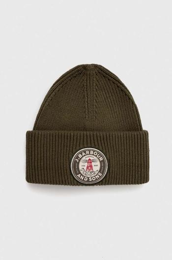 Čepice Barbour Dunford Beanie zelená barva, MHA0821