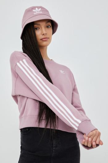 Bavlněná mikina adidas Originals Adicolor HC2027 dámská, fialová barva, s aplikací