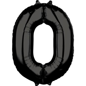 Amscan Fóliový balónek narozeninové číslo 0 černý 66cm