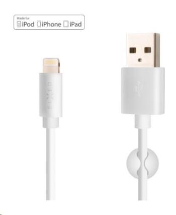 Fixed datový a nabíjecí kabel, USB-A -> Lightning (MFI), 20 W, délka 2 m, bílá
