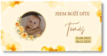 Banner na křtiny s fotkou - Orange Rozměr banner: 130 x 65 cm