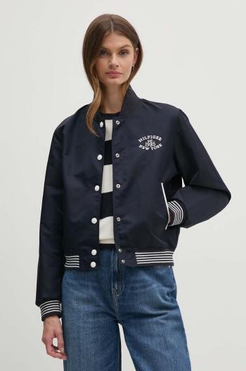 Bomber bunda Tommy Hilfiger tmavomodrá barva, přechodná, WW0WW43320