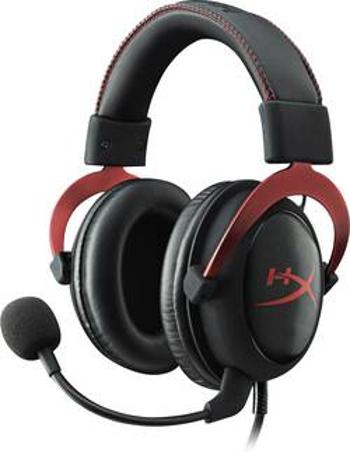 HyperX Cloud II herní headset na kabel přes uši, jack 3,5 mm, červená