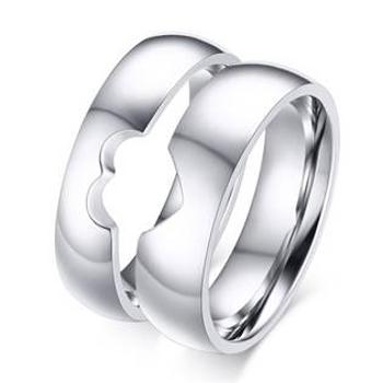 Šperky4U OPR0054 Dámský ocelový prsten - srdce, šíře 5 mm - velikost 49 - OPR0054-D-49