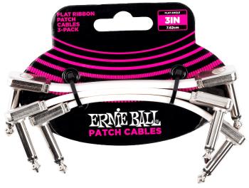 Ernie Ball 3" Flat Ribbon Patch Cable White 3 Pack