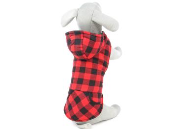 Vsepropejska Max zimní károvaná bunda pro psa Barva: Černo-červená, Délka zad (cm): 29, Obvod hrudníku: 36 - 43 cm