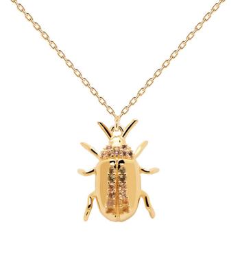 PDPAOLA Originální pozlacený náhrdelník BALANCE Beetle Amulet CO01-257-U (řetízek, přívěsek)