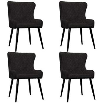 Jídelní židle 4 ks černé samet (279167)