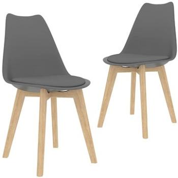 Jídelní židle 2 ks šedé umělá kůže (244785)