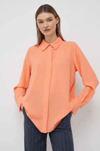 Košile Joop! dámská, oranžová barva, regular, s klasickým límcem