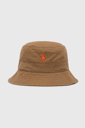 Bavlněná čepice Polo Ralph Lauren hnědá barva