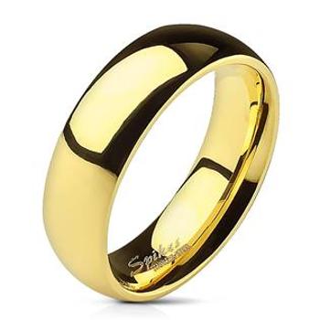Šperky4U Ocelový prsten zlacený, šíře 6 mm - velikost 60 - OPR1495-6-60