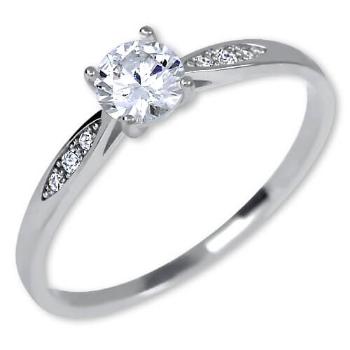 Brilio Něžný dámský prsten z bílého zlata 229 001 00809 07 56 mm