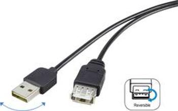 USB prodlužovací kabel Renkforce 1x USB 2.0 zástrčka ⇔ 1x USB 2.0 zásuvka 1.80 m, černá