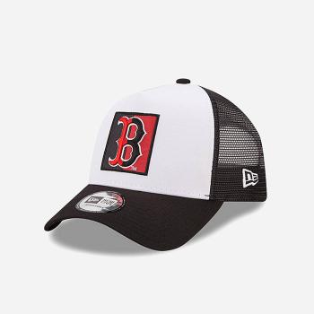 New Era Boston Red Sox Team Patch White A-Frame Trucker Cap 60240436