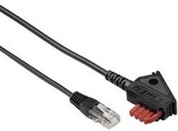 DSL kabel Hama 40649, [1x telefonní zástrčka TAE-F - 1x RJ45 zástrčka 8p2c], 10.00 m, černá