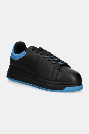 Kožené sneakers boty Emporio Armani černá barva, X4X264 XN001 K729