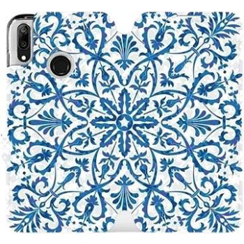 Flipové pouzdro na mobil Huawei Y7 2019 - ME01P Modré květinové vzorce (5903226883554)